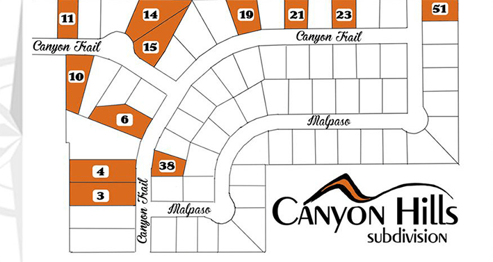Canyon Hills subdivision map