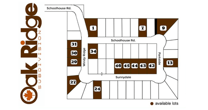 Oak Ridge subdivision map