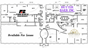 Detailed office floor plan with measurements and room labels in Lansing, MI